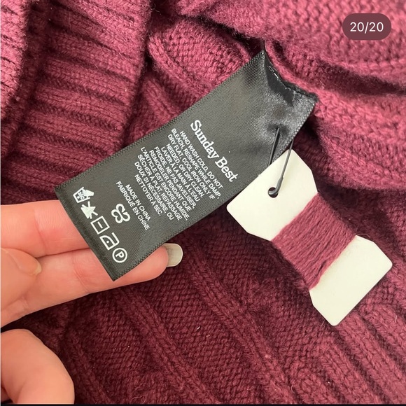 Aritzia❣️Peggy sweater merino wool spiced burgundy - Picture 8 of 8